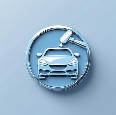 Automobilio valymo ikona su purkštuvu – salono valymo simbolis.
