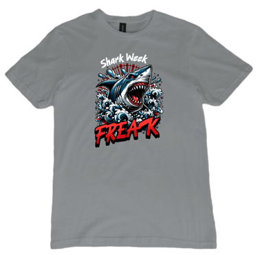 Shark Week Freak big jaws gravel color short sleeve t-shirt