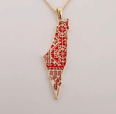 collier tatreez doré palestine