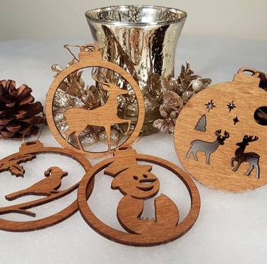 Hand Painted Wood Christmas Ornaments