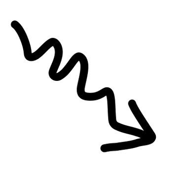 squiggly downwards arrow