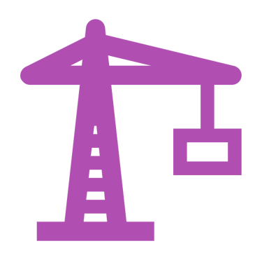a craned crane with a sign that says,
