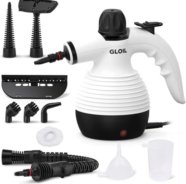 GLOIL vaporeta Limpieza hogar, Limpiador Vapor, 10 Accesorios para la Eliminación de Manchas