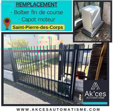 Remplacement sur un portail : Boîtier fin de course et Capot moteur