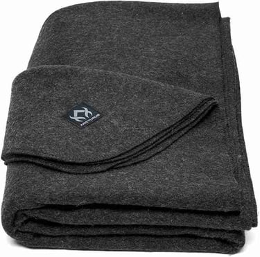 Dark Gray Wool Blanket for Industrial Bedroom Décor