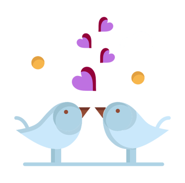 Deux oiseaux qui s'aiment