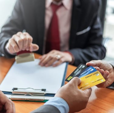 imagem de uma negociação bancaria