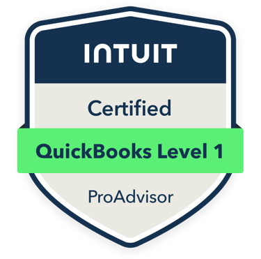 Certification Badge for Intuit Certified QuickBooks Level 1 ProAdvisor