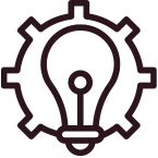 collaborate logo. cog with a lighbulb