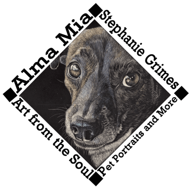 Alma mia pet portraits logo
