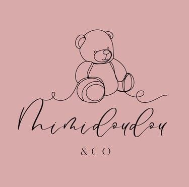Logo mimidoudou and co ours en peluche illustration
