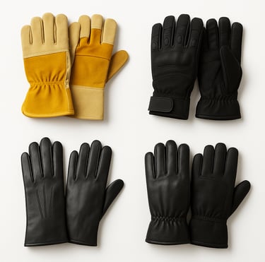 Leather gloves for fashion, work and protection, durable export quality gloves