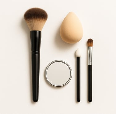 Makeup brushes, sponges and application tools for professional cosmetic use, export quality makeup a