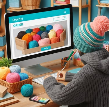 a person sitting at a desk with a computer and a keyboard
