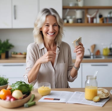 A jar filled with a chunky, golden vegetable mixture with seeds, possibly pickled or preserved, is opened. A spoon is lifting a portion of this mixture, showcasing its texture and ingredients. The background features more jars, suggesting a kitchen or food storage environment.