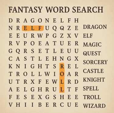 Fantasy Word Search 