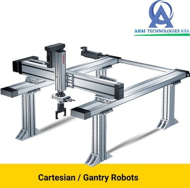 Industrial Cartesian gantry robot system for automated manufacturing and pick and place applications.
