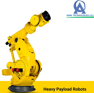 Heavy payload industrial robot arm by ARM Technologies KSA for automated manufacturing.