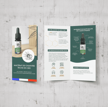 Création d'un dépliant pour produit bien-être CBD32