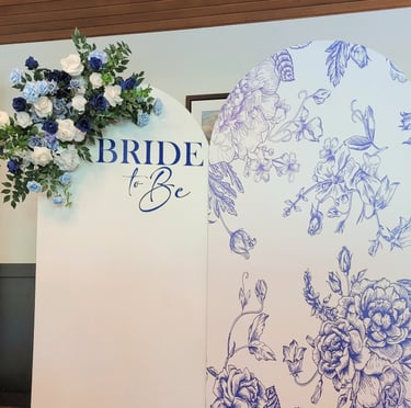 a bride to be bridal shower backdrop