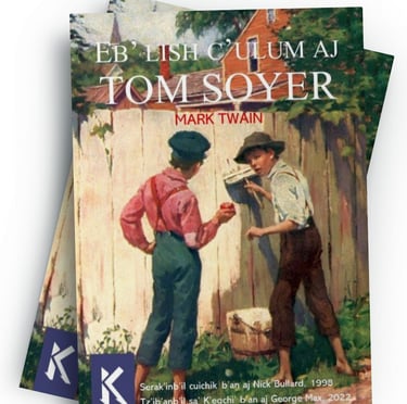 Mock-up of two superposed books with the title TOM SAWYER