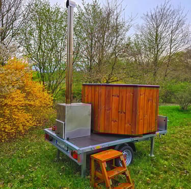 Die stabilen Stützen erlauben einen betrieb direkt auf dem Anhänger