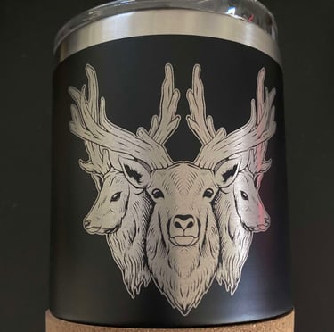 a close up of a deer head with a deer head