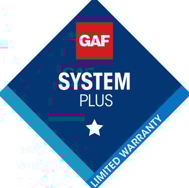 GAF System Plus Warranty Badge for GAF Certified Installers such as Catch All Contracting