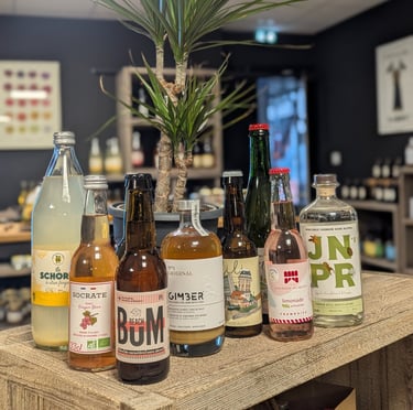 Selection sans alcool, bières, schorle, limonade et apéritifs