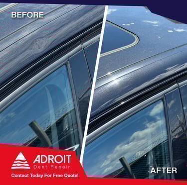 Adroit Dent Repair_shallow dent on roof of a BMW 335i fixed using cold glue