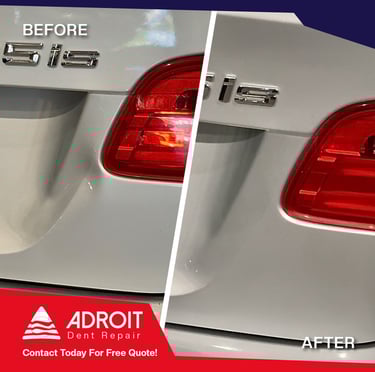 Adroit Dent Repair_BMW E92 335is trunk dent fixed with PDR technique