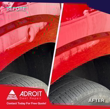 Tahoe deep door ding on quarter panel 