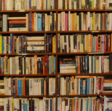 Bookcase loaded with books