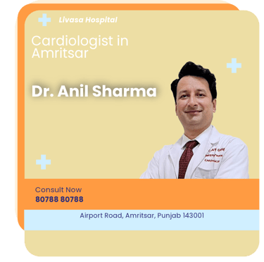 A graphical representation highlighting Dr. Anil Sharma as the Best Cardiologist in Amritsar.