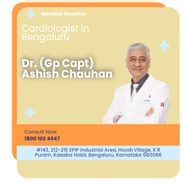 A graphical representation highlighting Dr. Ashish Chauhan as the Best Cardiologist in Bengaluru