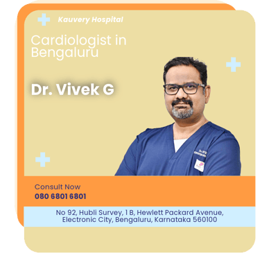 A graphical representation highlighting Dr. Vivek G as the Best Cardiologist in Bengaluru.