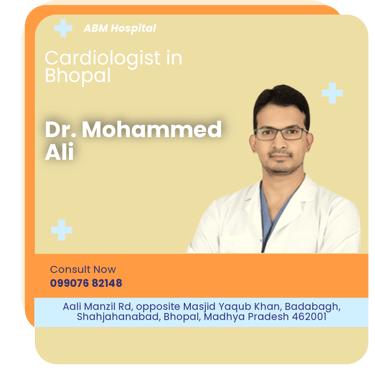 A graphical representation highlighting Dr. Mohammed Ali as the Best Cardiologist in Bhopal.