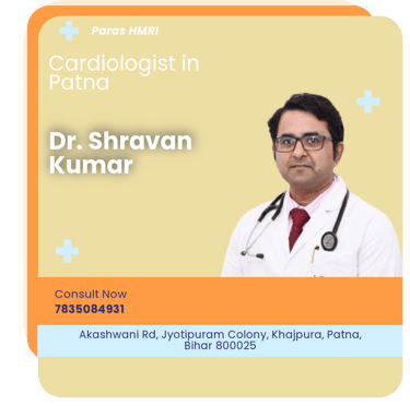 A graphical representation highlighting Dr. Shravan Kumar as the Best Cardiologist in Patna.
