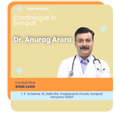 A graphical representation highlighting Dr. Anurag Arora as the Best Cardiologist in Sonipat.