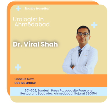 A graphical representation highlighting Dr. Viral Shah as the Best Urologist in Ahmedabad.