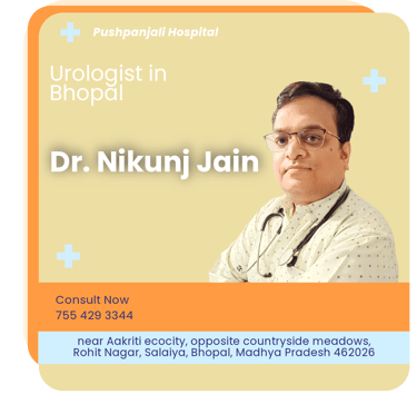 A graphical representation highlighting Dr. Nikunj Jain as the Best Urologist in Bhopal.