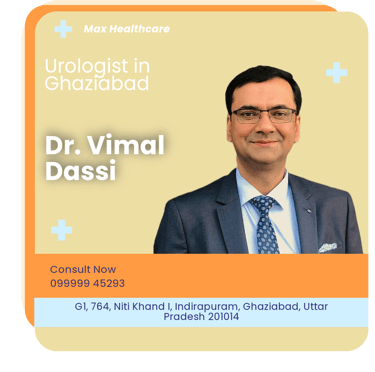 A graphical representation highlighting Dr. Vimal Dassi as the Best Urologist in Ghaziabad.