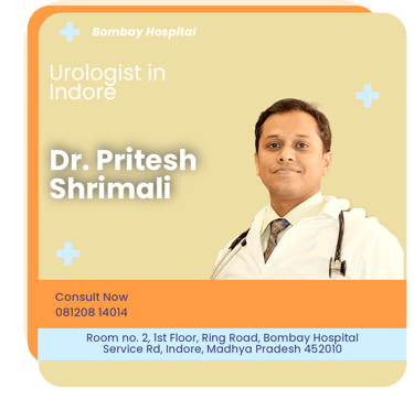 A graphical representation highlighting Dr. Pritesh Shrimali as the Best Urologist in Indore.