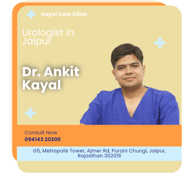 A graphical representation highlighting Dr. Ankit Kayal as the Best Urologist in Jaipur.