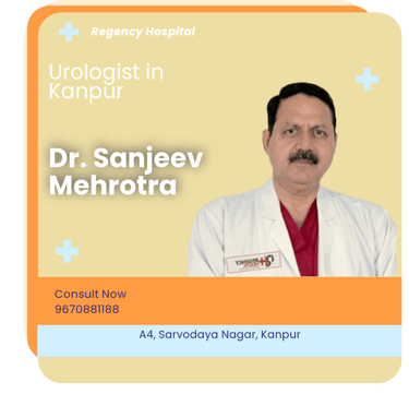 A graphical representation highlighting Dr. Sanjeev Mehrotra as the Best Urologist in Kanpur.