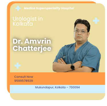 A graphical representation highlighting Dr. Amvrin Chatterjee as the Best Urologist in Kolkata.