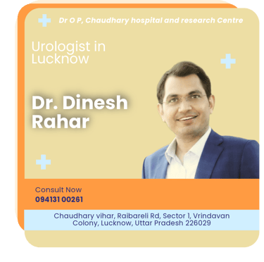 A graphical representation highlighting Dr. Dinesh Rahar as the Best Urologist in Lucknow.