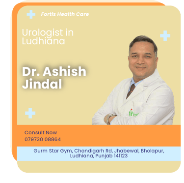 A graphical representation highlighting Dr. Ashish Jindal as the Best Urologist in Ludhiana.