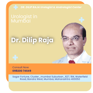A graphical representation highlighting Dr. Dilip Raja as the Best Urologist in Mumbai.