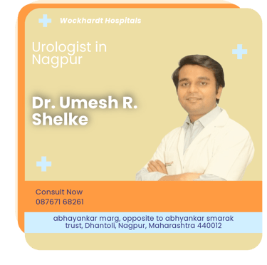 A graphical representation highlighting Dr. Umesh R. Shelke as the Best Urologist in Nagpur.
